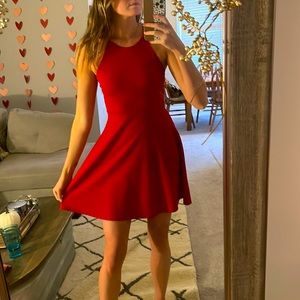Red mini dress